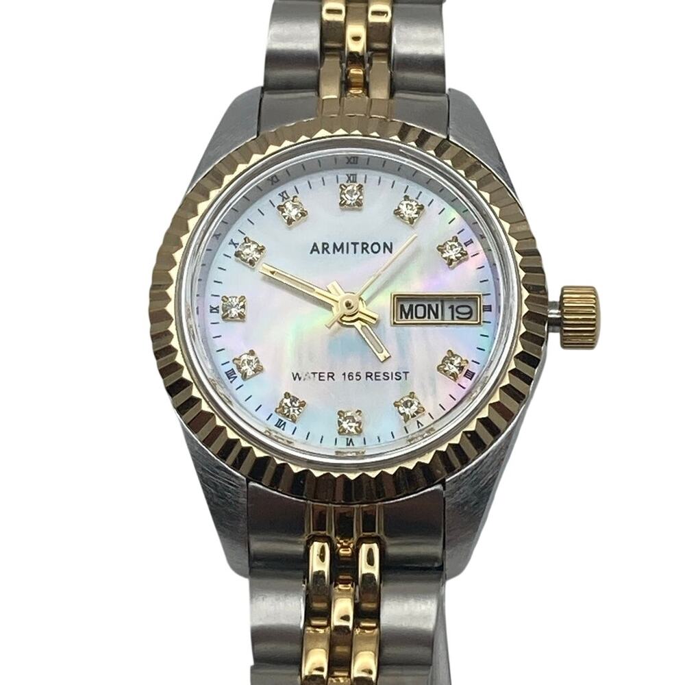 ARMITRON MOP Women's Dress Watch 25mm - Fresh Battery - WR 165ft  Day Date